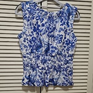 Anthropologie Sleeveless Smocked-Waist Top Size Medium NWT